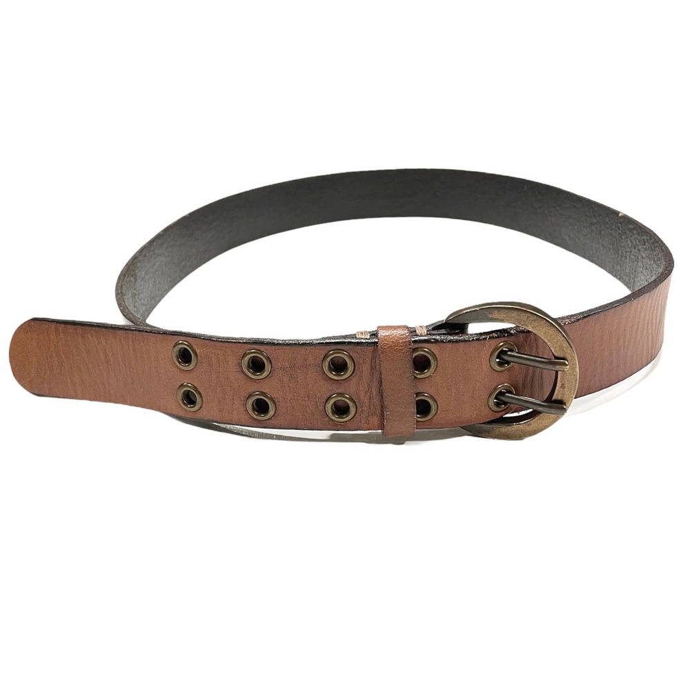 Women's Distressed Tan Brown Genuine Leather Belt